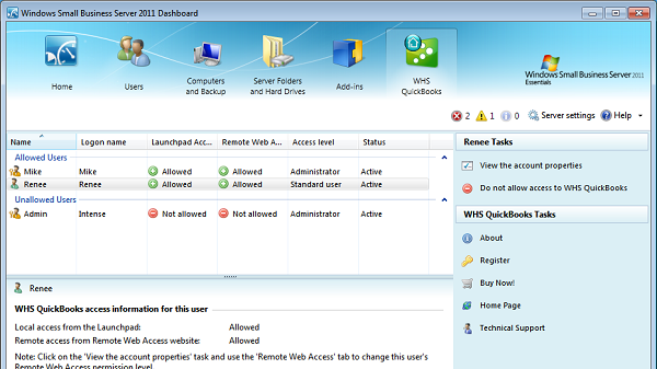 WHS QuickBooks 2011