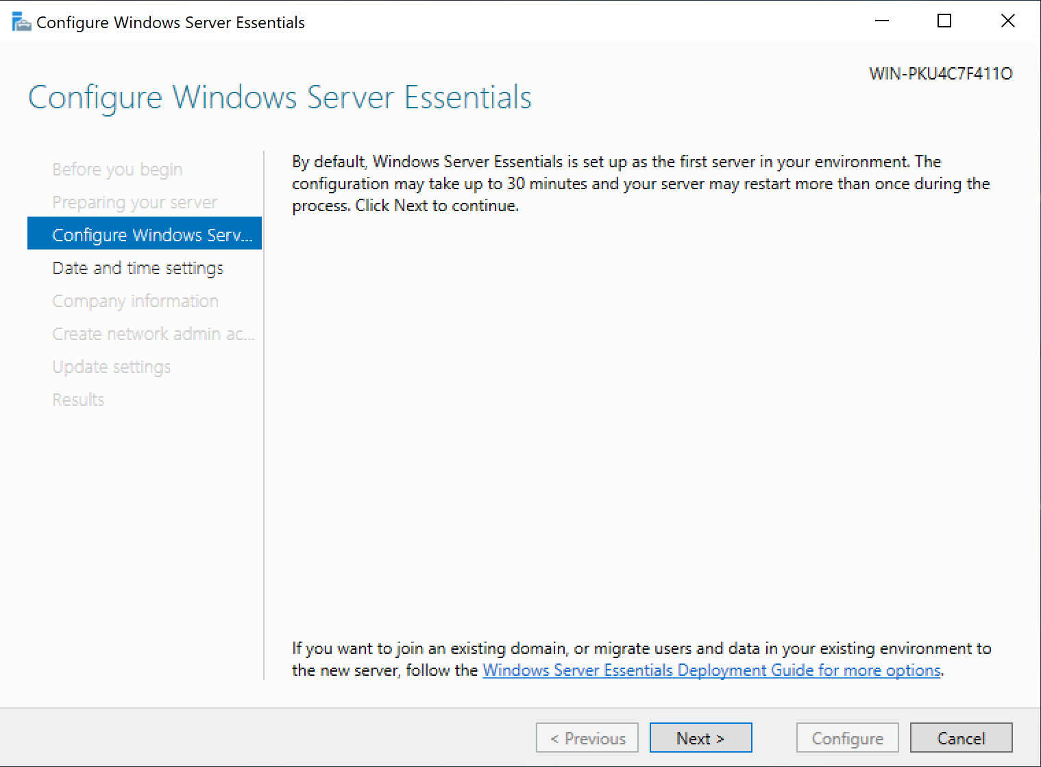 Installing Windows Server Essentials Experience On Windows Server 19 22 Vnext The Office Maven